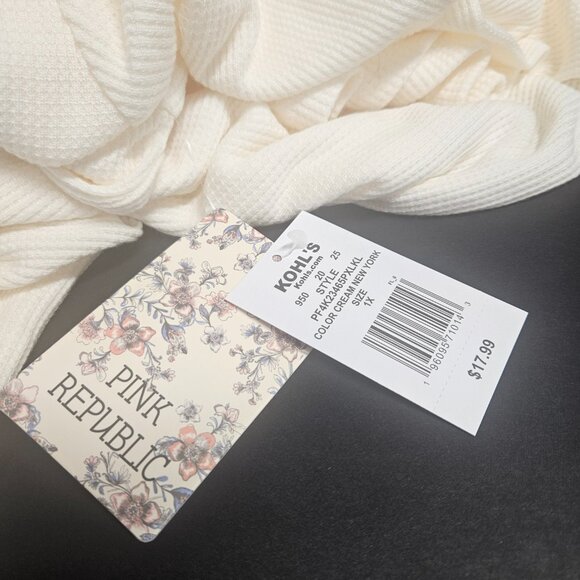 Pink Republic 1X Cream New York Long Sleeve Shirt - Picture 2 of 5